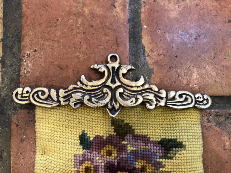 Antique Yellow Needlepoint Bell Pull For Sale at 1stDibs bell pull
