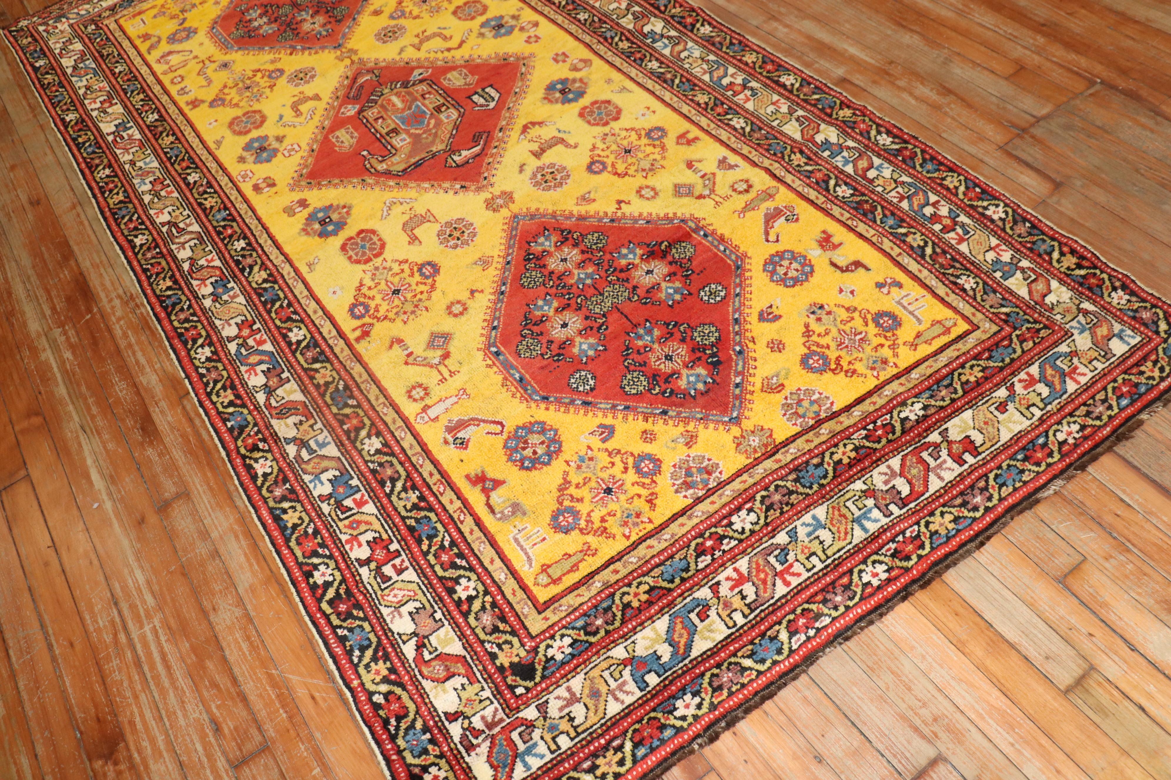 yellow persian rug