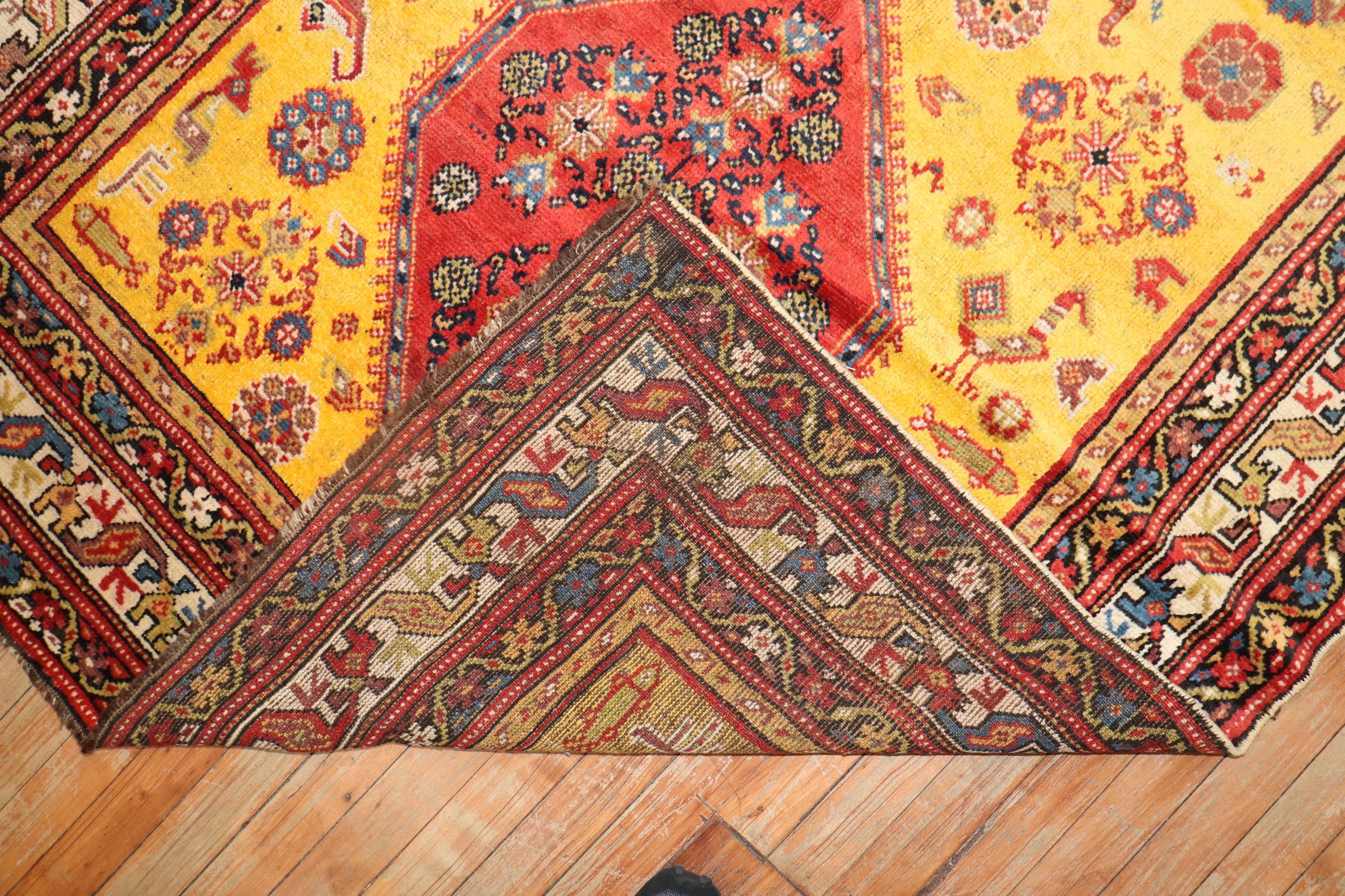 Yellow Northwest Persian Tribal Rug In Good Condition For Sale In New York, NY