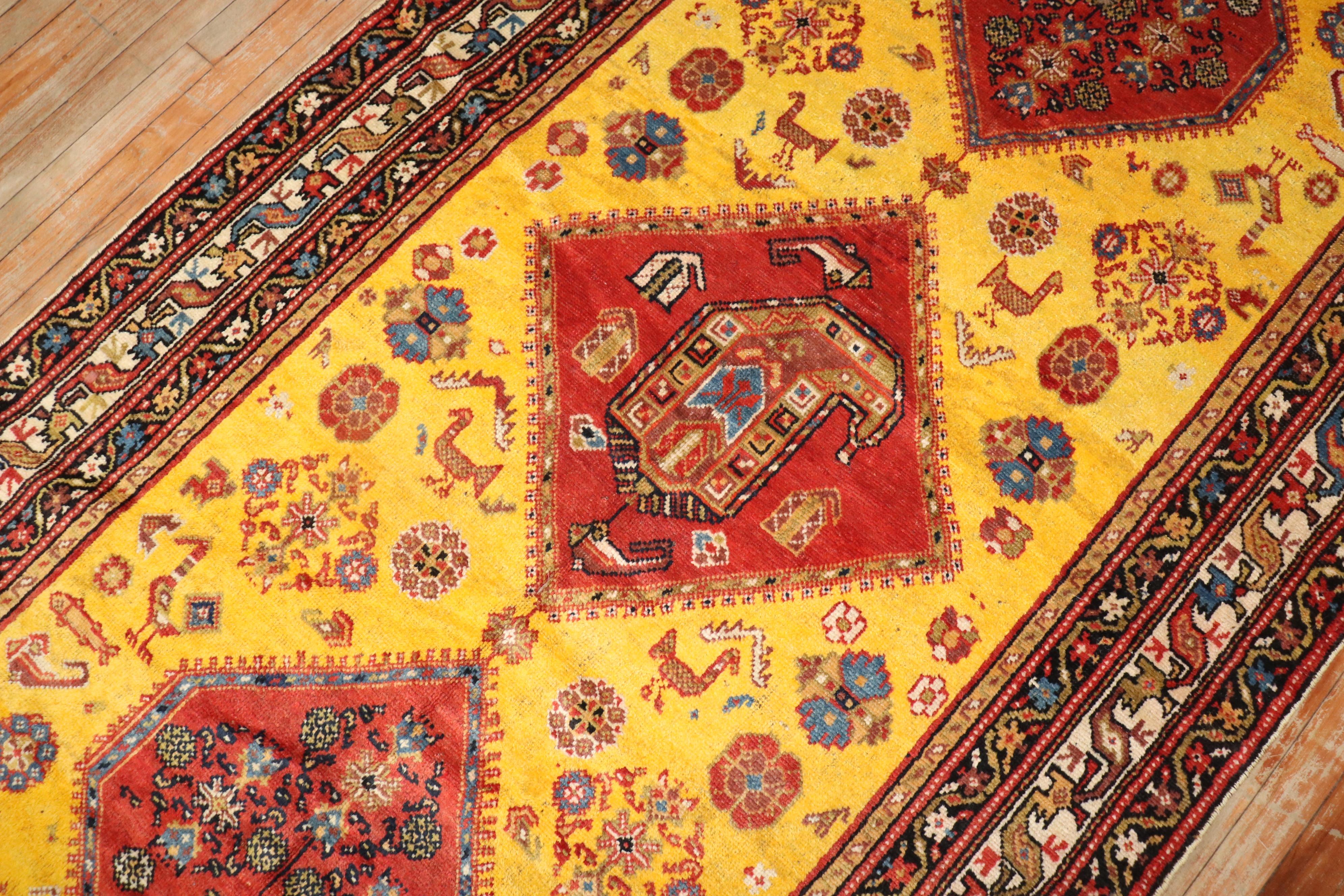 Yellow Northwest Persian Tribal Rug For Sale 1