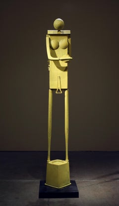 Yellow Nymph Bronze Modern Sculpture Indoor / Outdoor by Jerry Ross Barrish