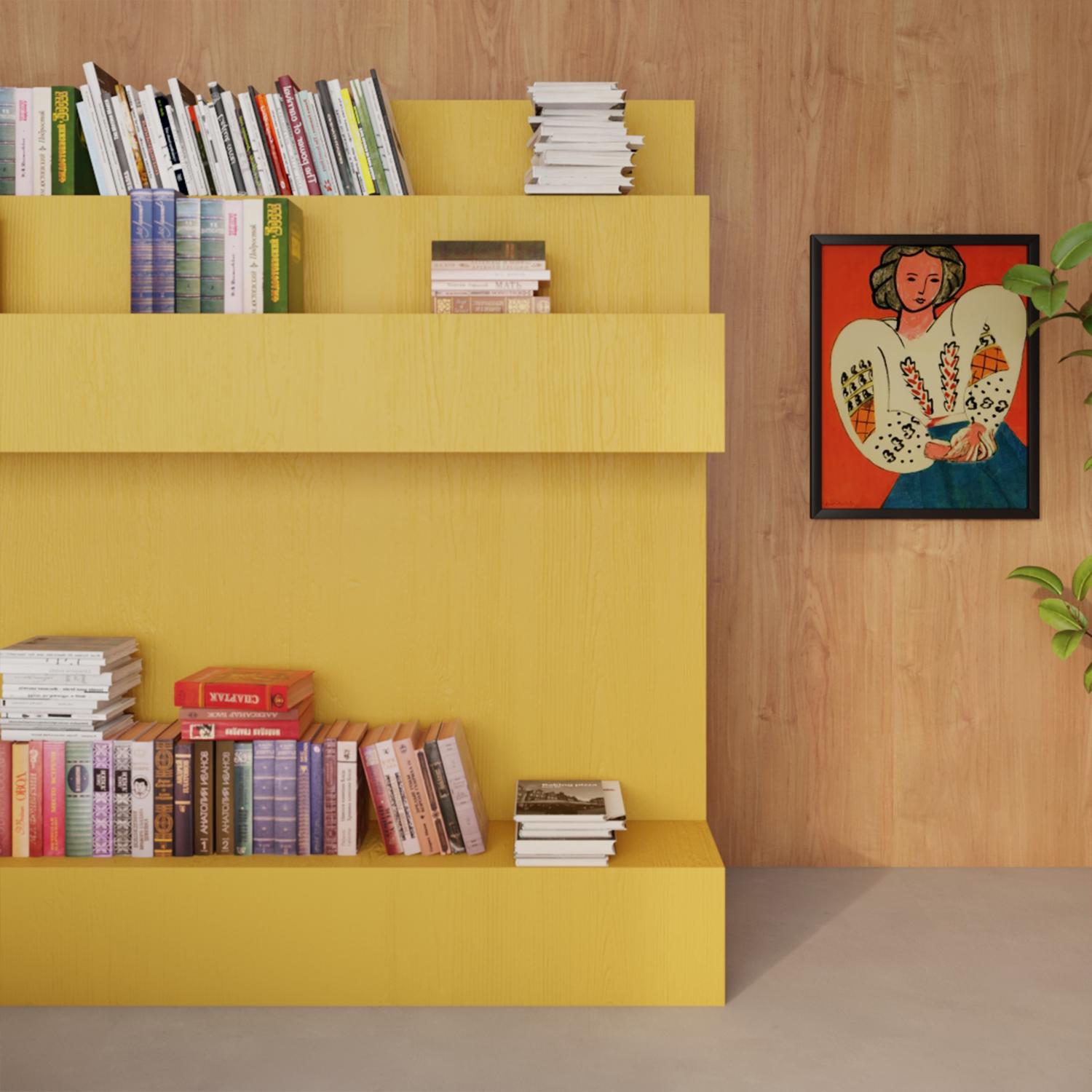 Bibliothek aus gelber Eiche von Rejo Studio (21. Jahrhundert und zeitgenössisch) im Angebot