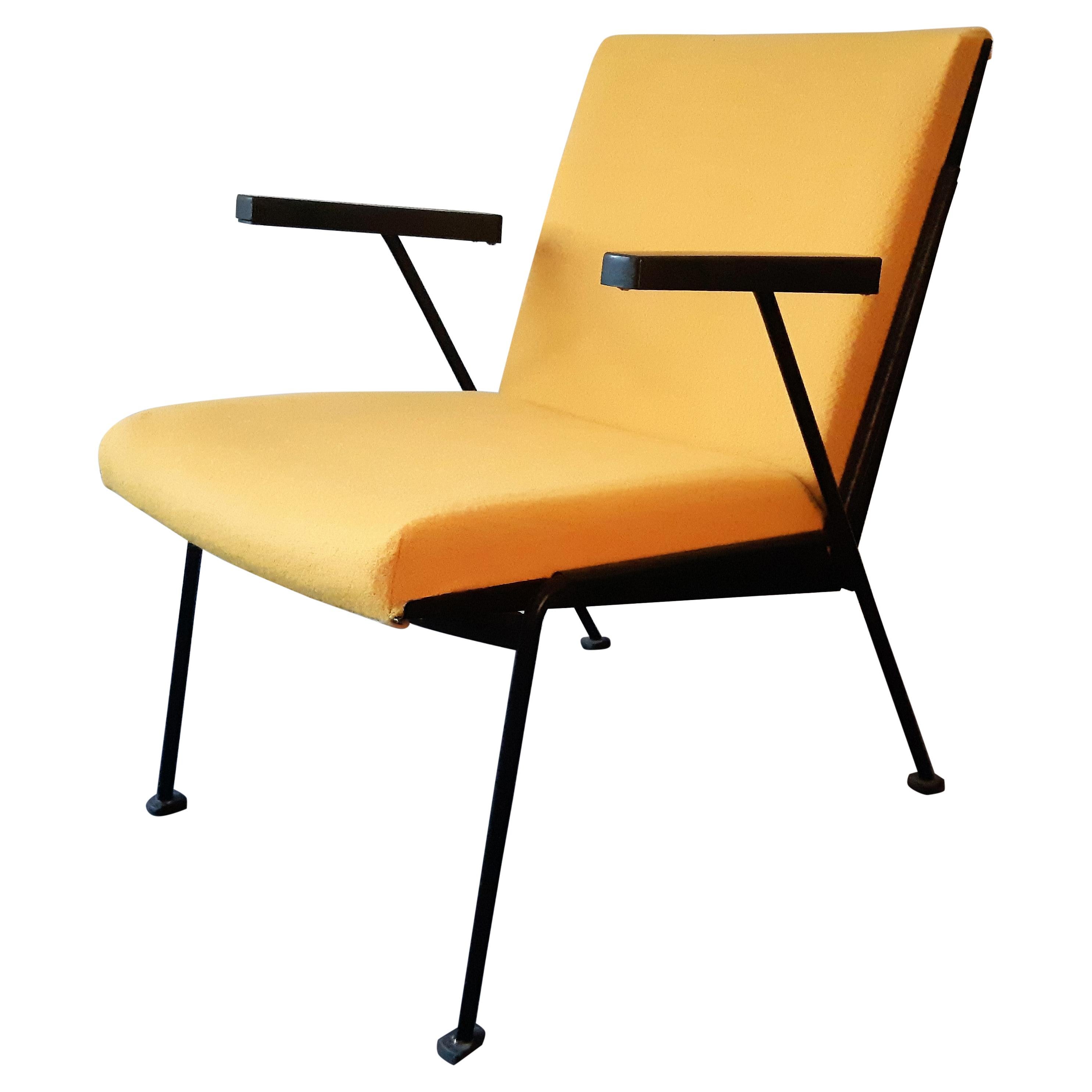 Yellow 'Oase' Lounge Chair with Armrests by Wim Rietveld for Ahrend De Circel