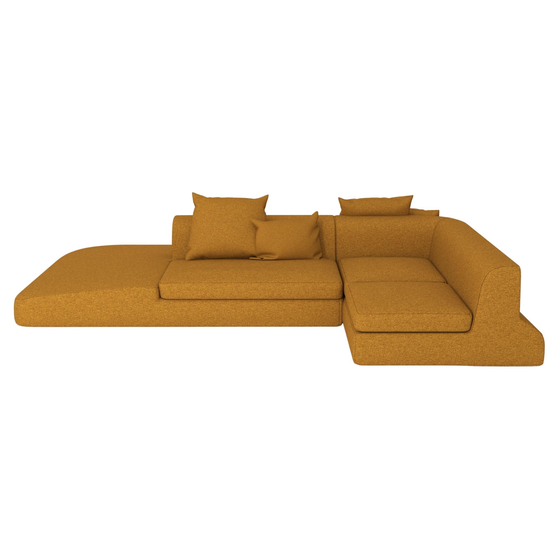 Yellow Ochre Modular Sofa Slope by Andrea Steidl for Delvis Unlimited