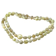 Collana a doppio filo con opale giallo e oro 14K