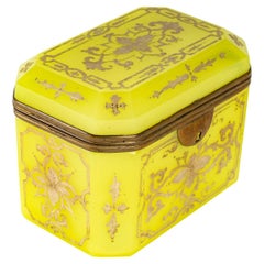 Yellow Opaline Box, 19th Century
