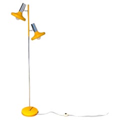 Yellow / Orange and Chrome Space Age Floor Lamp, 1970s