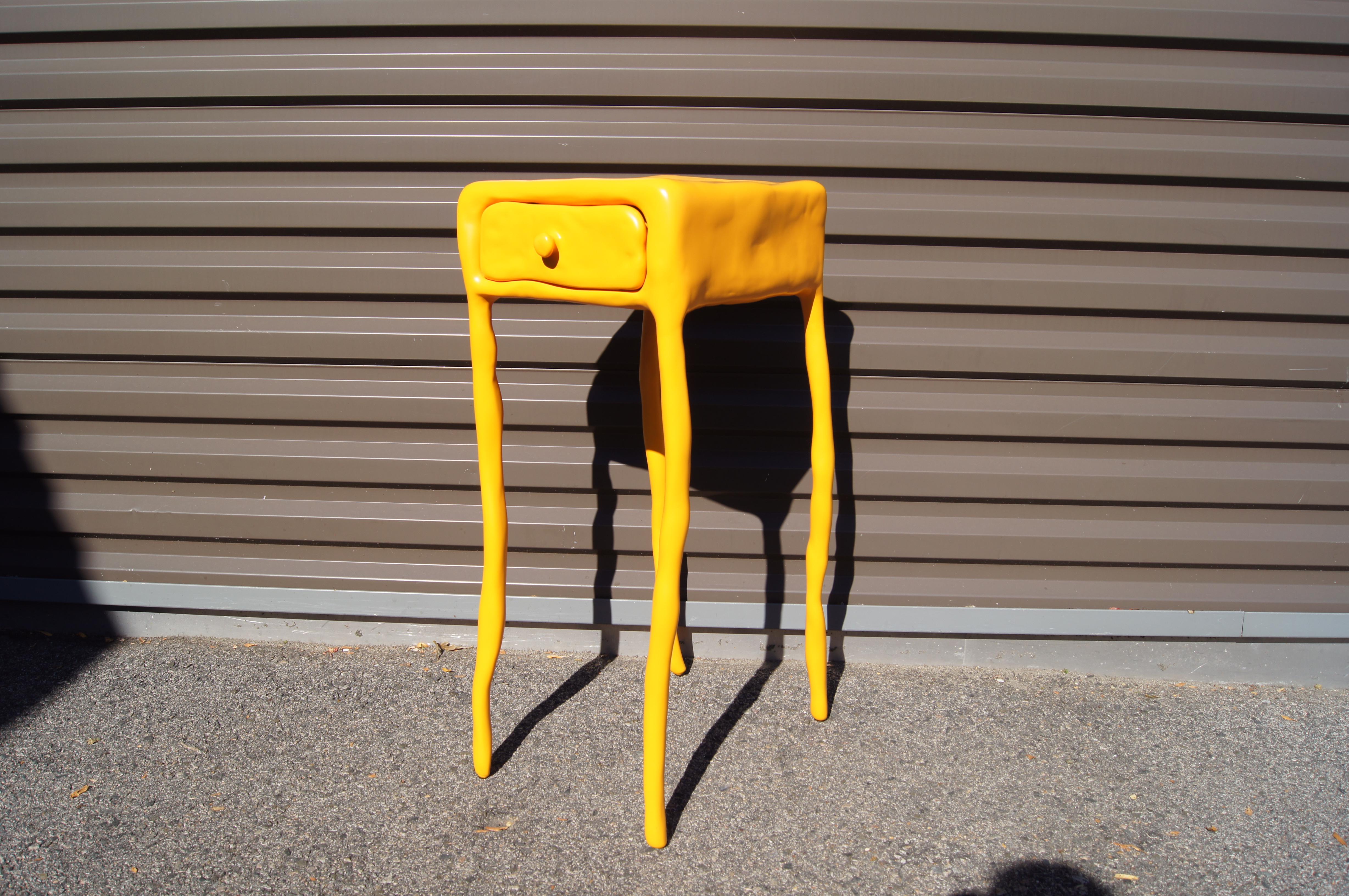 Yellow-Orange Clay Collection Side Table with Drawer by Maarten Baas In Good Condition In Dorchester, MA