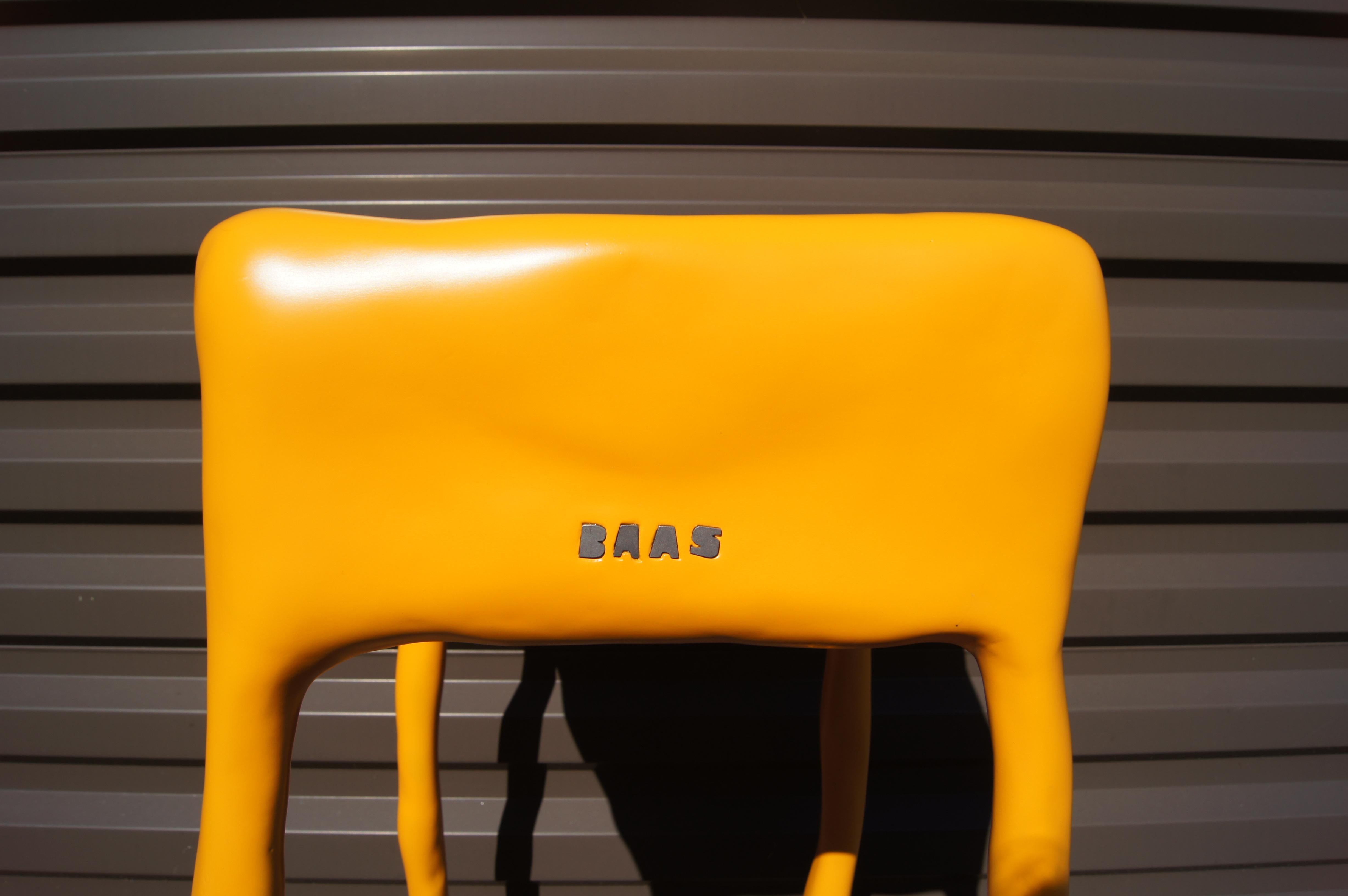 Contemporary Yellow-Orange Clay Collection Side Table with Drawer by Maarten Baas