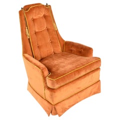 Yellow Orange Velvet Tufted High Back Lounge Chair Set by McAfee