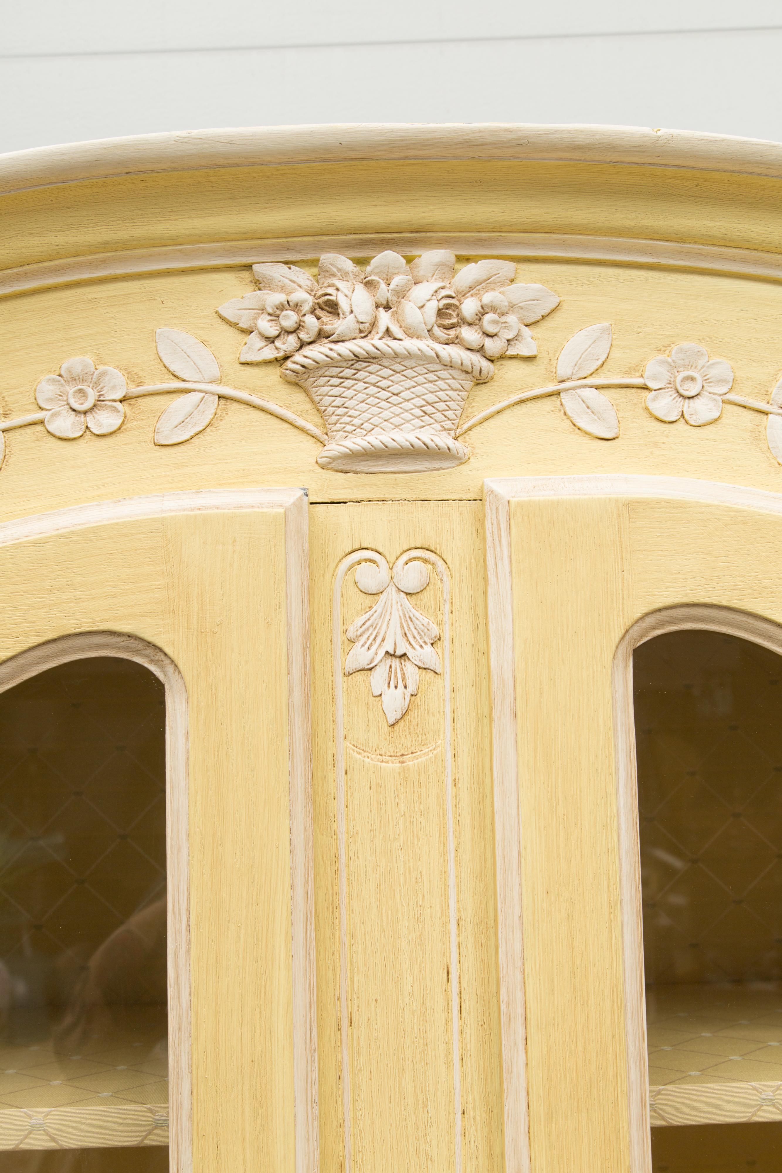 Yellow Painted French Louis XV Armoire 5