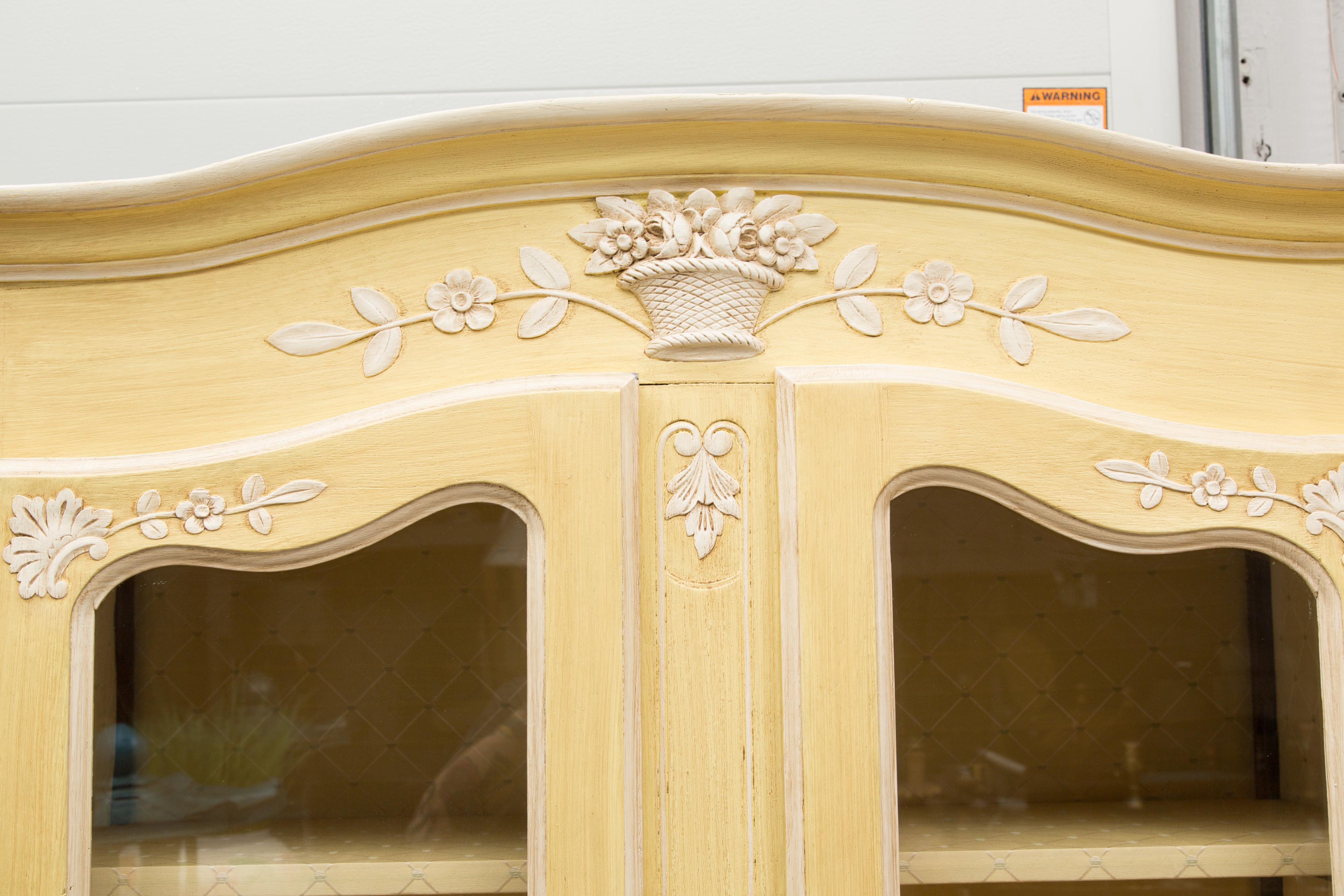 Yellow Painted French Louis XV Armoire 6