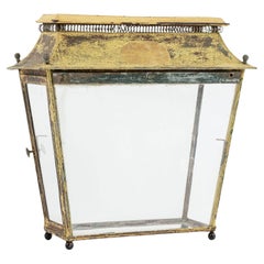 Used Yellow Painted French Tole Lantern