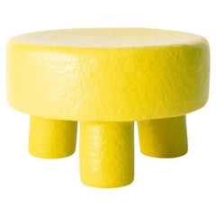 Yellow Painted Paper Pulp Milkstool 'Goodnight Moon Edition'