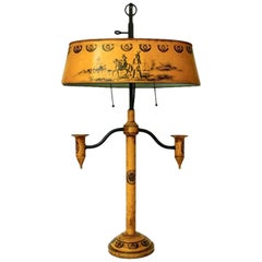 Yellow Painted Tole Lamp