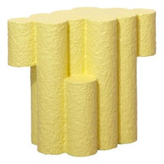 Yellow Paper Pulp Sculptural #21.1d Tubes Side Table by Zaven