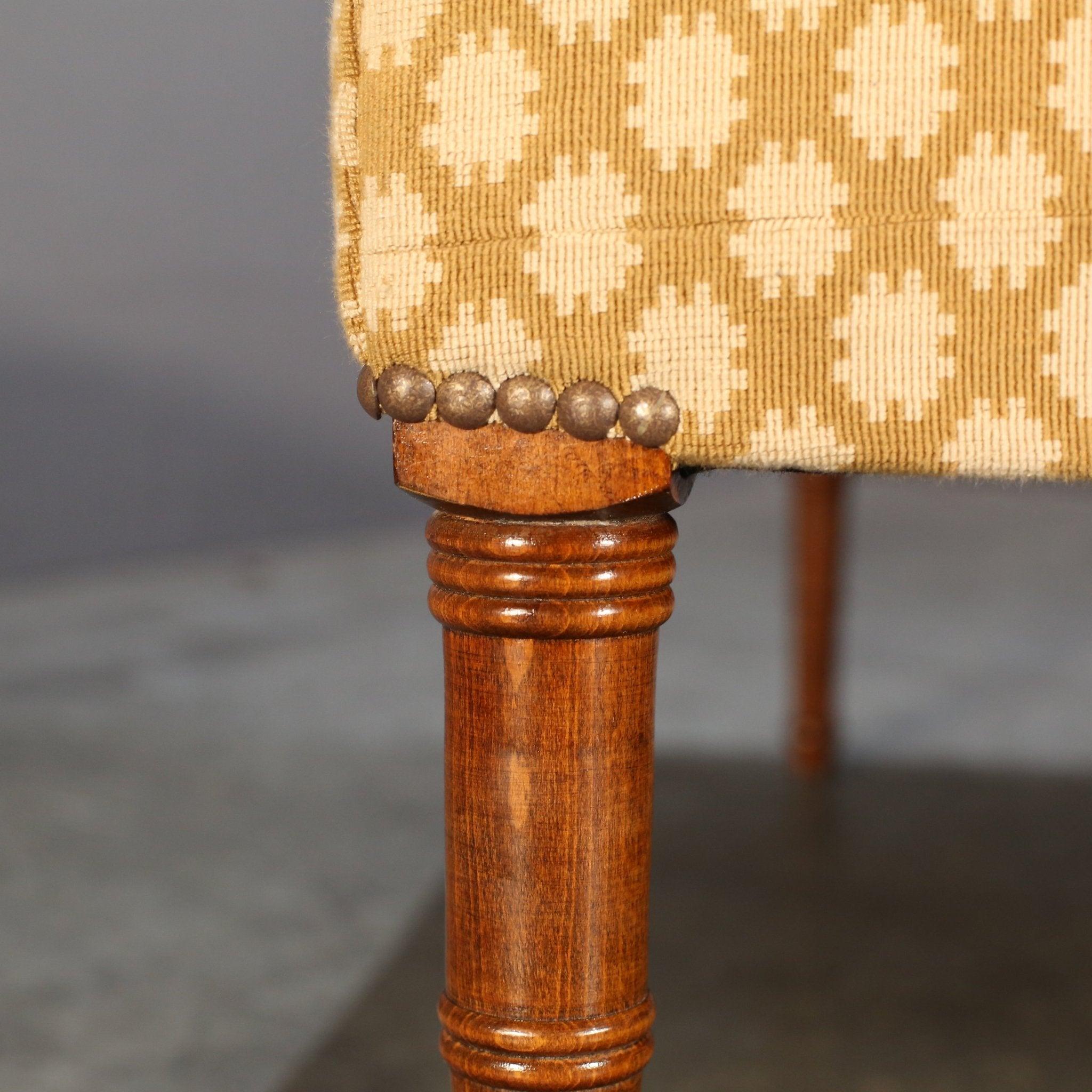 Contemporary Yellow Patterned Chesterfield Table For Sale