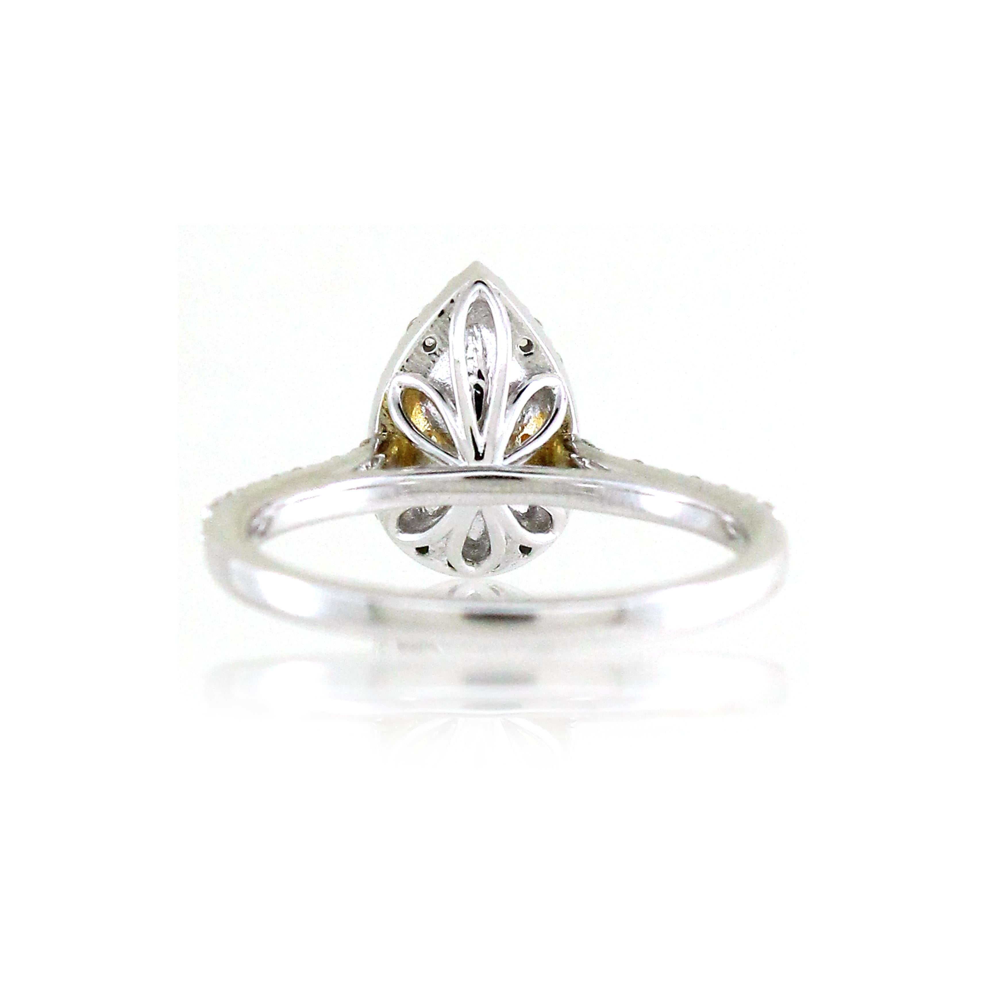 Modern Yellow Pear-Shaped GIA certified Diamond Ring