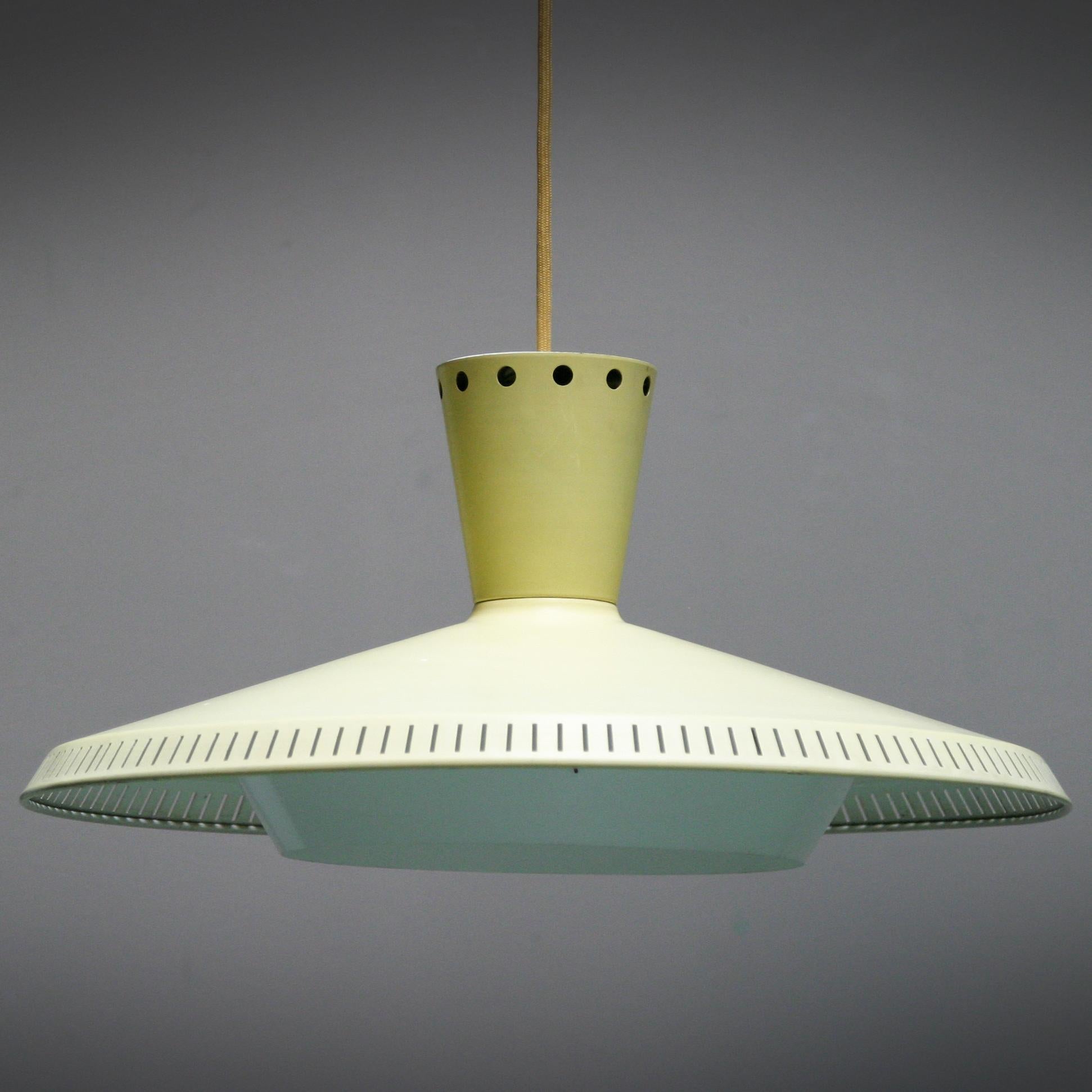 Yellow Pendant by Louis Kalff for Philips, Dutch 1950’s 4