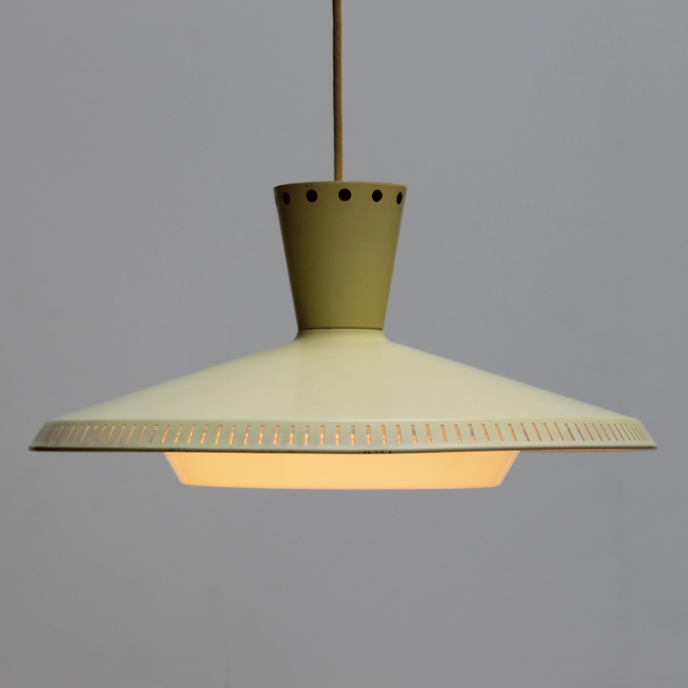 Mid-Century Modern Yellow Pendant by Louis Kalff for Philips, Dutch 1950’s