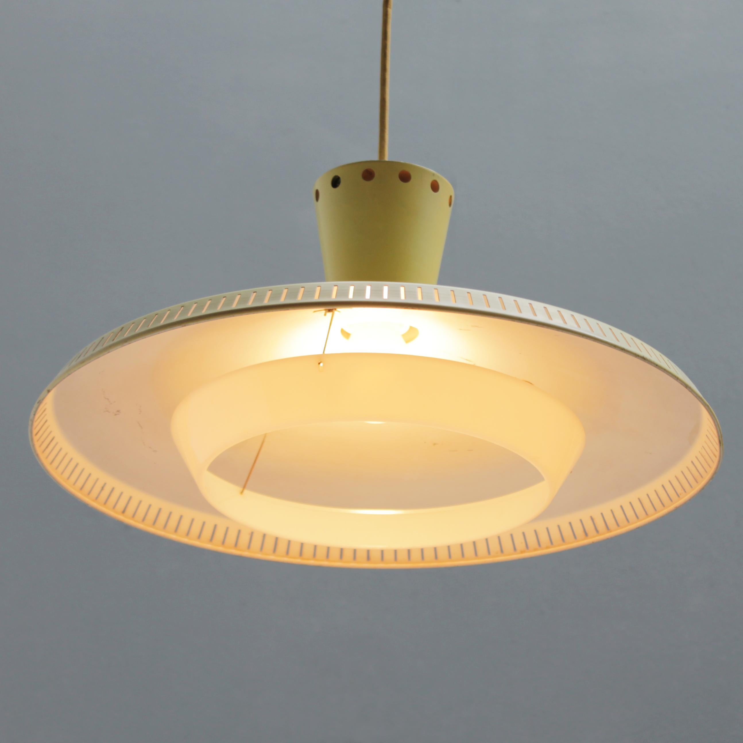 Mid-20th Century Yellow Pendant by Louis Kalff for Philips, Dutch 1950’s