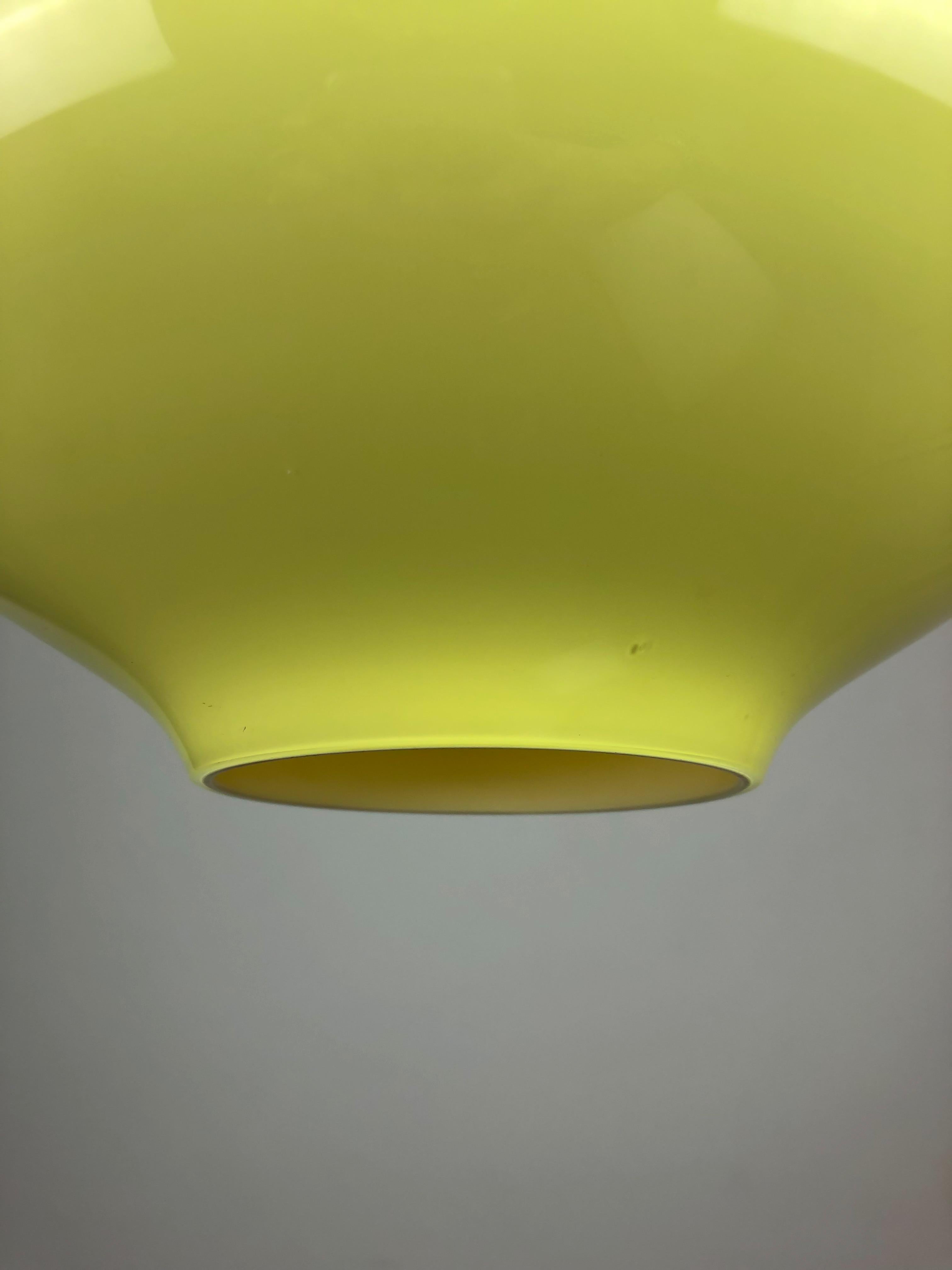 Italian Yellow Pendant by Massimo Vignelli for Venini, 1950s