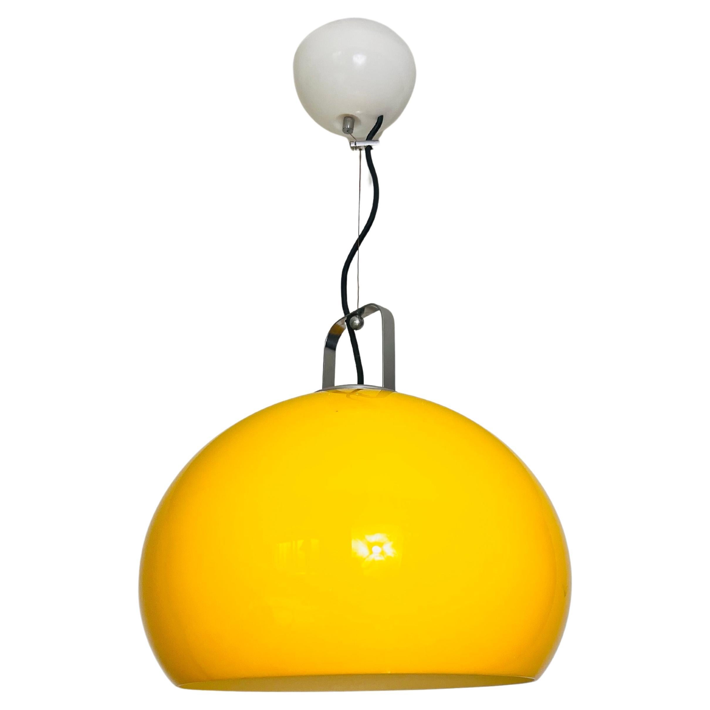 Yellow Pendant Lamp by iGuzzini, Italy, 1970s