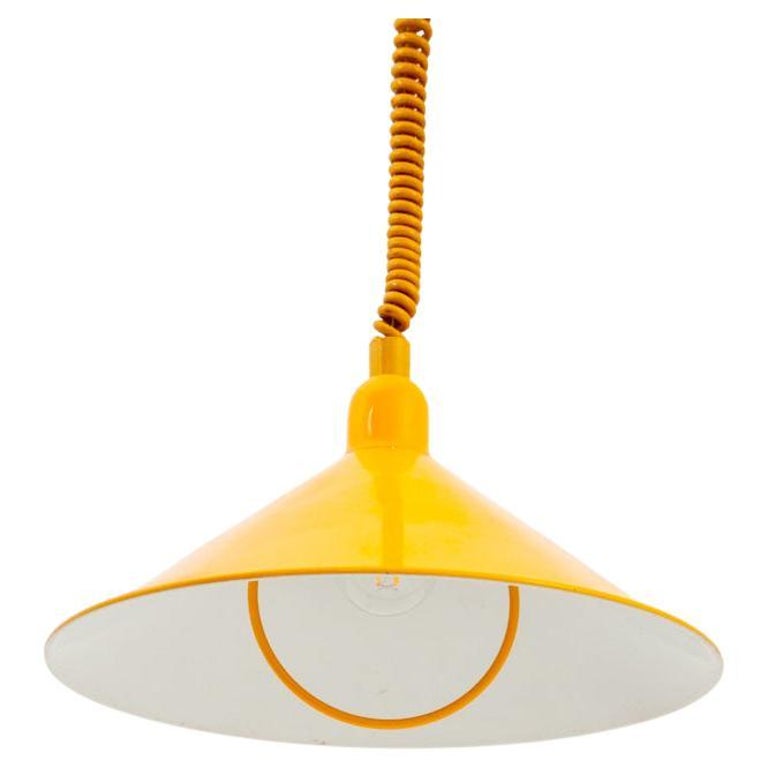 Yellow Pendant Lamp, E.S. Horn Aalestrup, Denmark, 1960s at 1stDibs