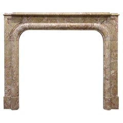 Antique Yellow/pink Marble Boudin Freplace Mantel 19th Century