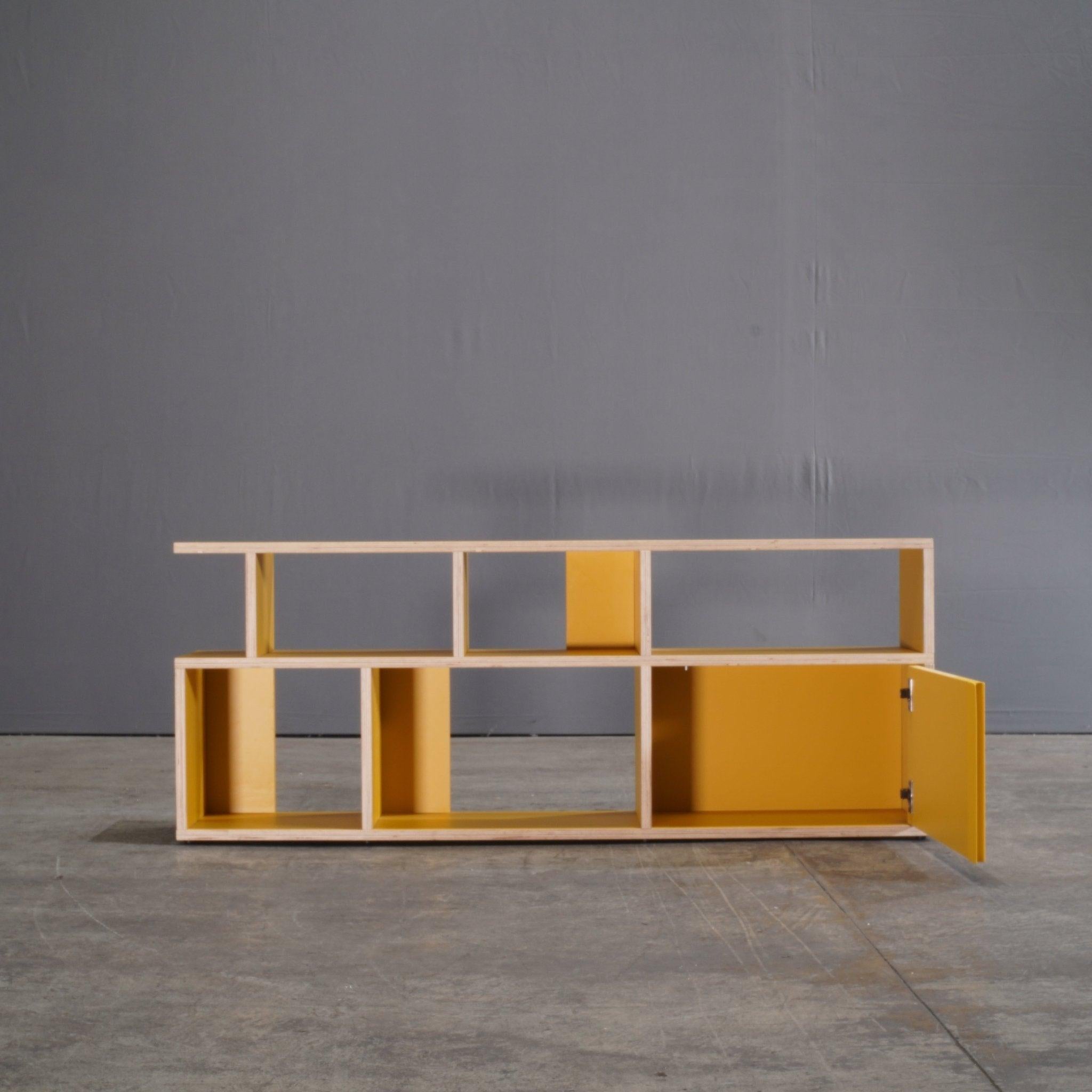 Mid-20th Century Yellow Plywood Sideboard by Tylko