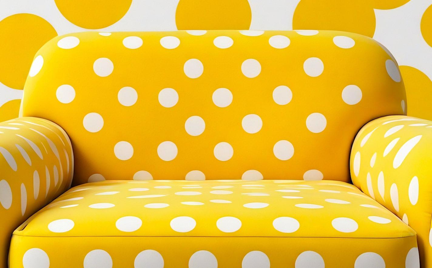 Chaise longue en polkadot jaune Neuf - En vente à New York, NY