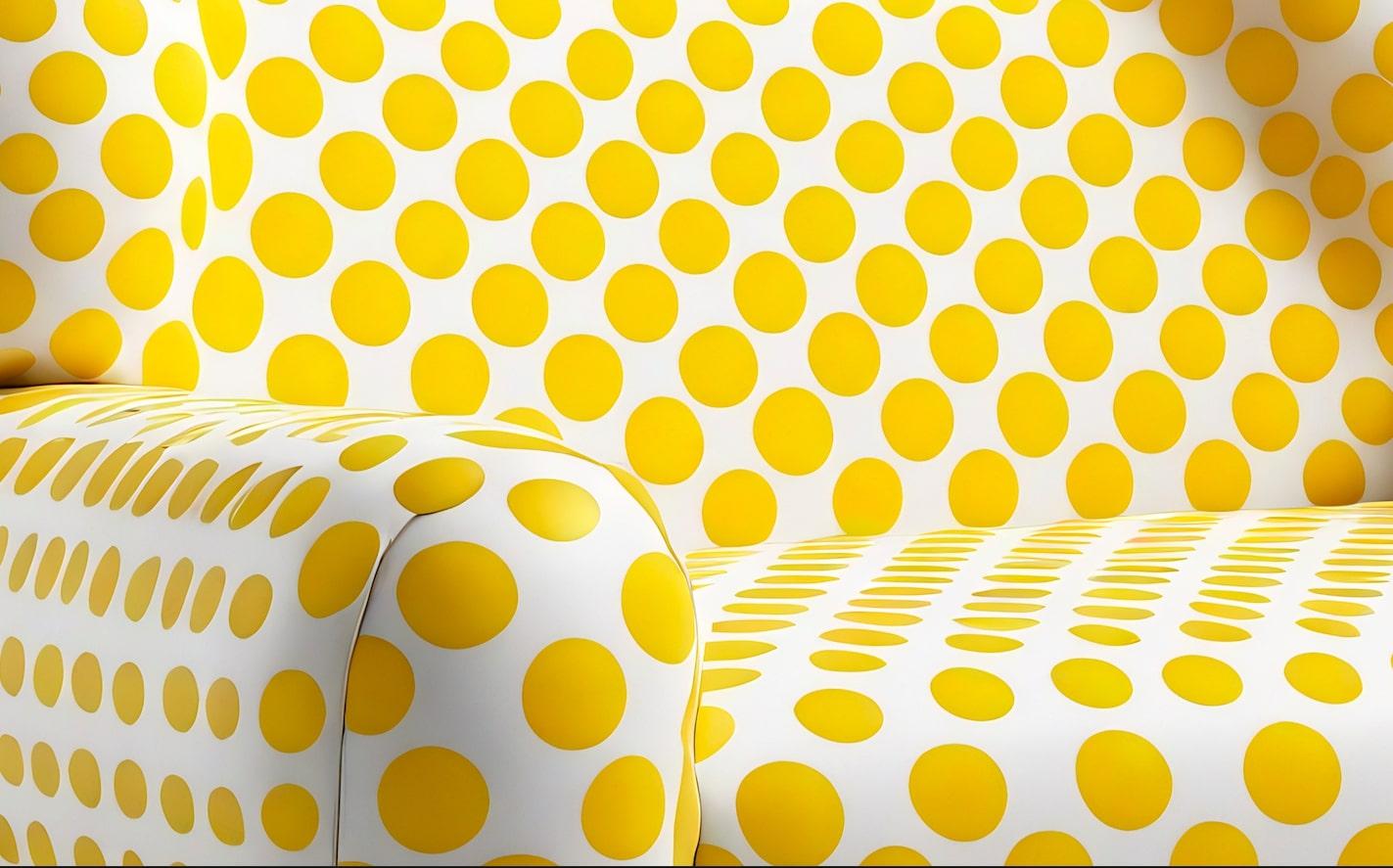 XXIe siècle et contemporain Chaise longue en polkadot jaune en vente