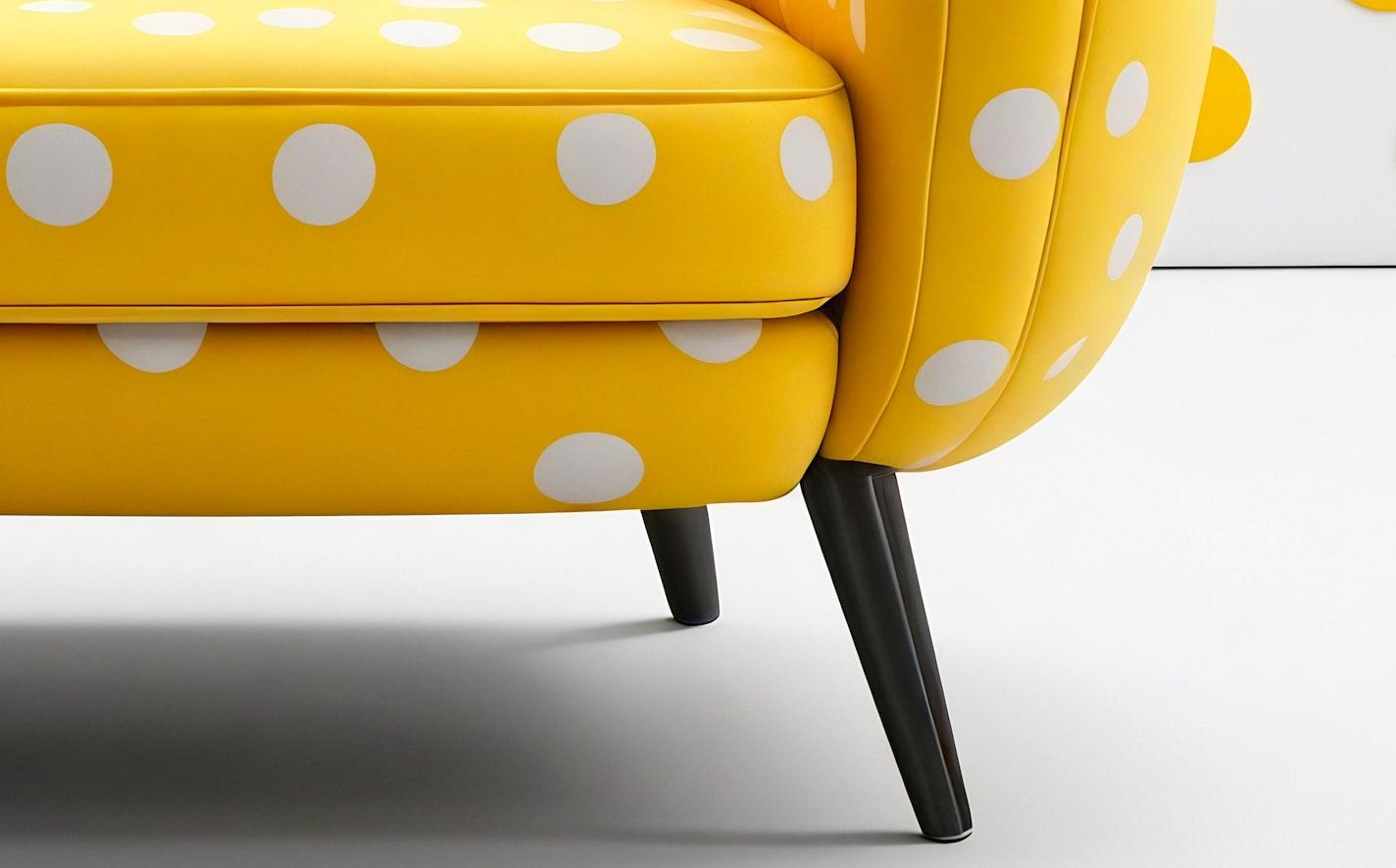 XXIe siècle et contemporain Chaise longue en polkadot jaune en vente