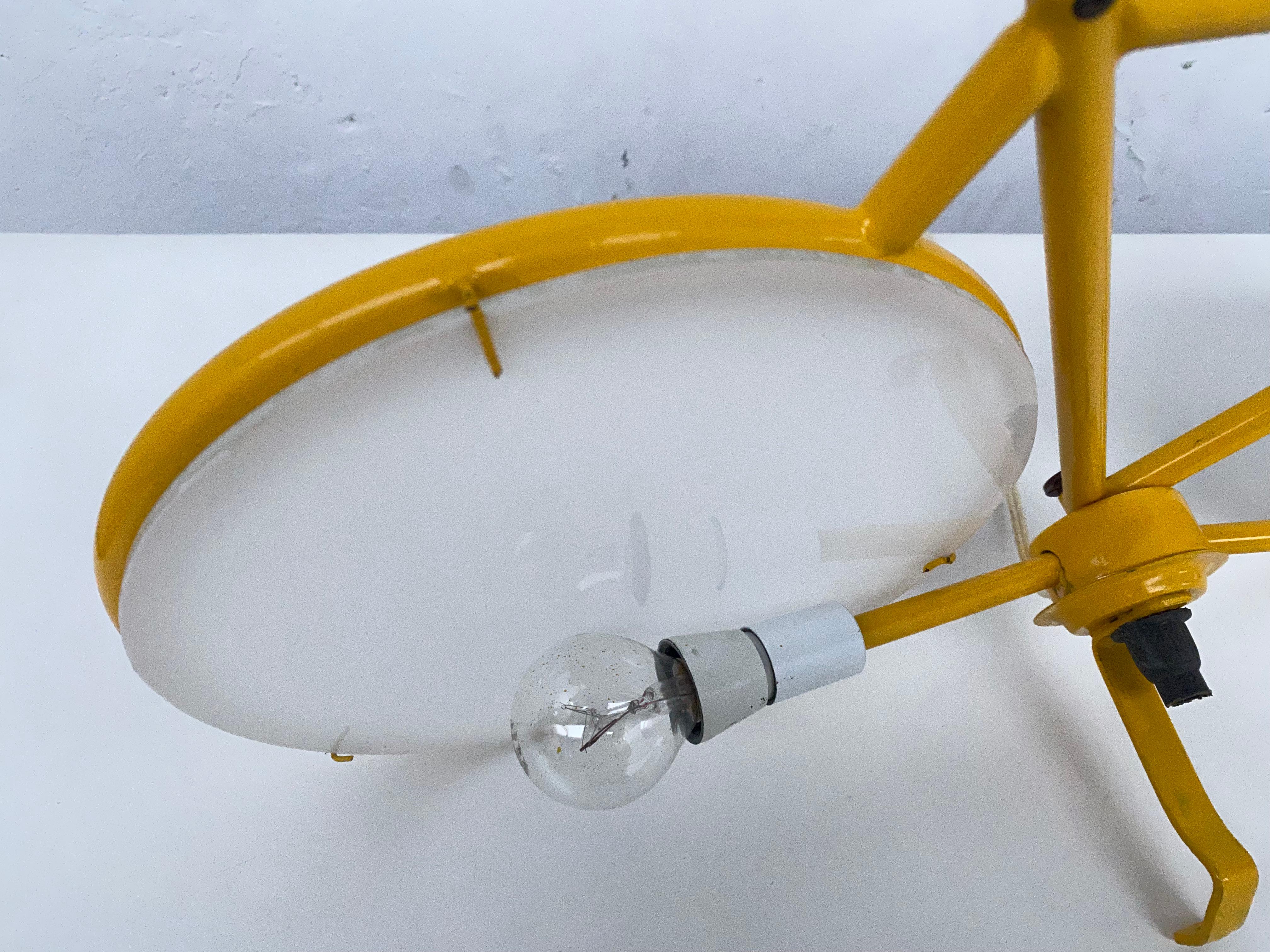 Yellow Pop Art Racing Bicycle Wall or Table Lamp by Zicoli, Italy, 1970's For Sale 1