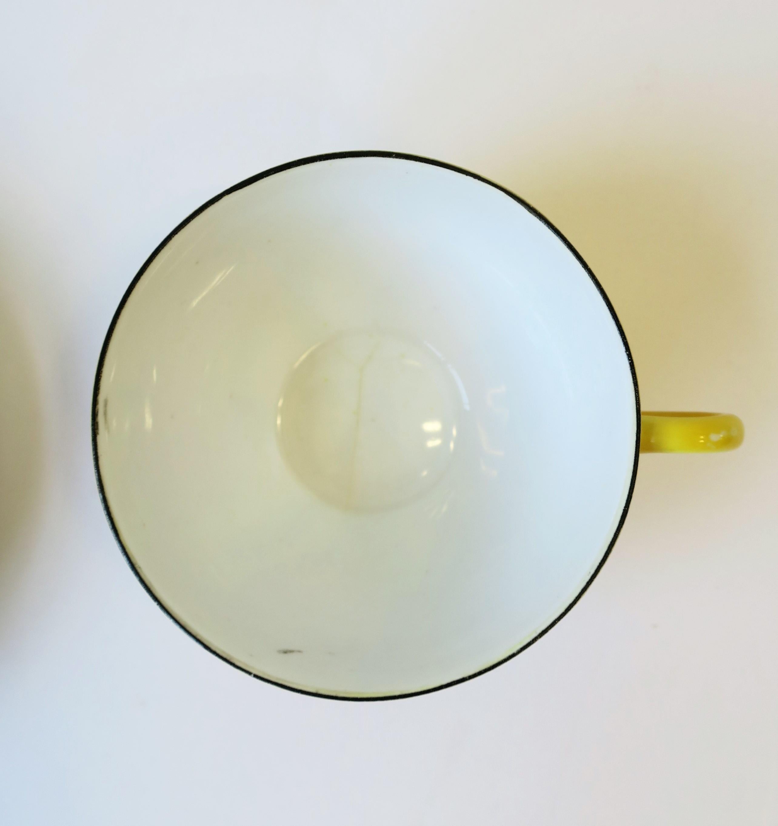 Yellow Porcelain Coffee or Tea Cup Saucer Set with Tulip Flowers 7