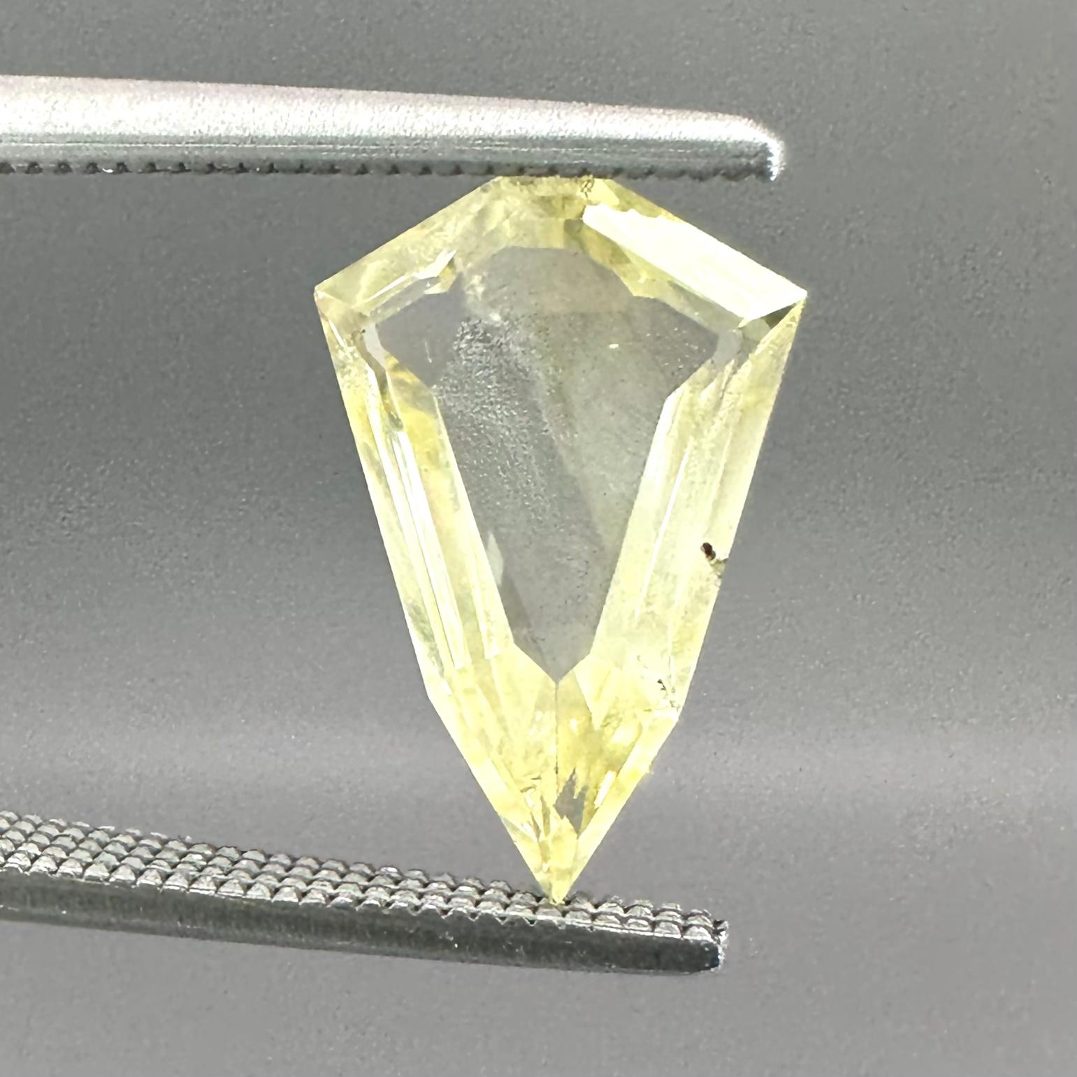 Yellow portrait cut Sri Lankan sapphire, 2.21 carat, mine to market, unheated In New Condition For Sale In Seattle, WA