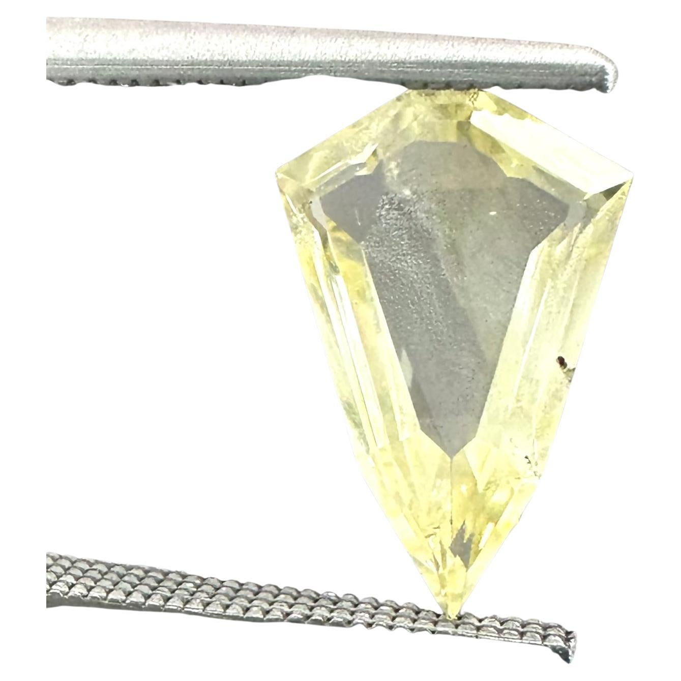 Yellow portrait cut Sri Lankan sapphire, 2.21 carat, mine to market, unheated For Sale