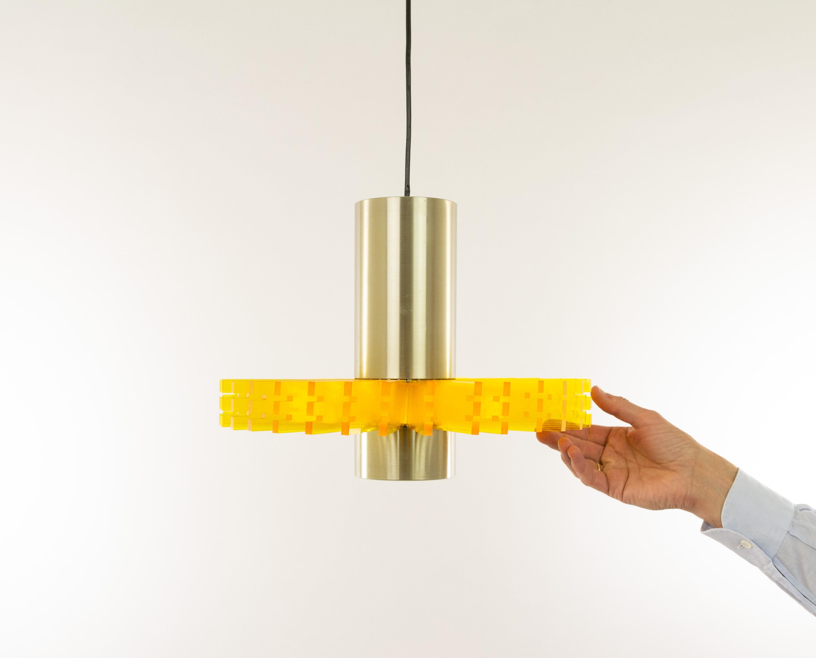 Yellow 'Priest Collar' Pendant by Claus Bolby for Cebo Industri, 1960s 1