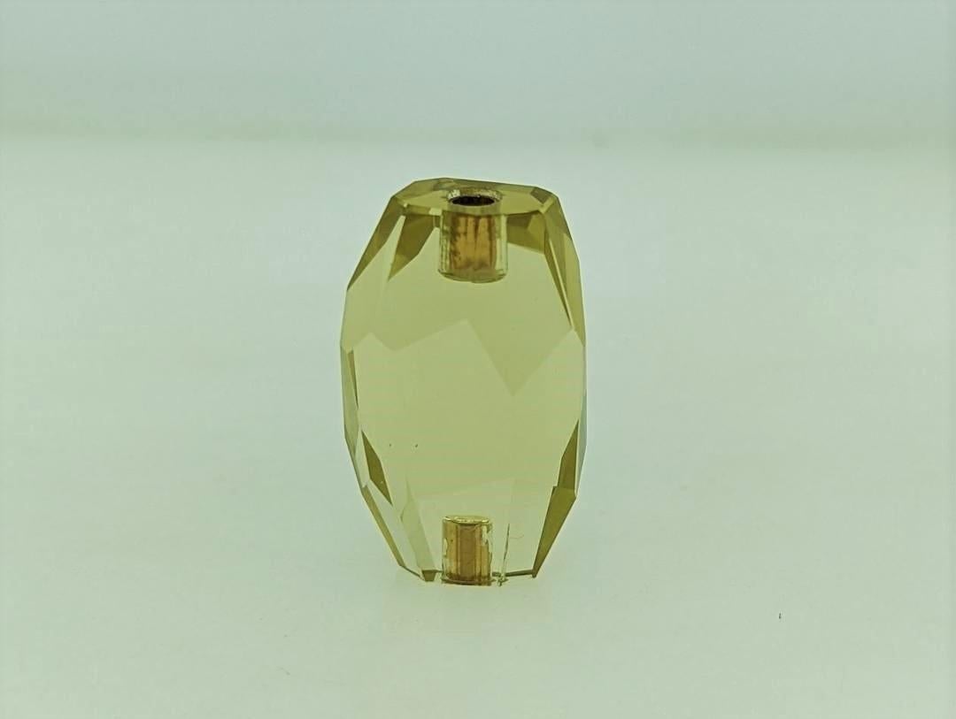 Art Nouveau Yellow Quartz '10.5gr' and Gold Plated Steel Necklace For Sale