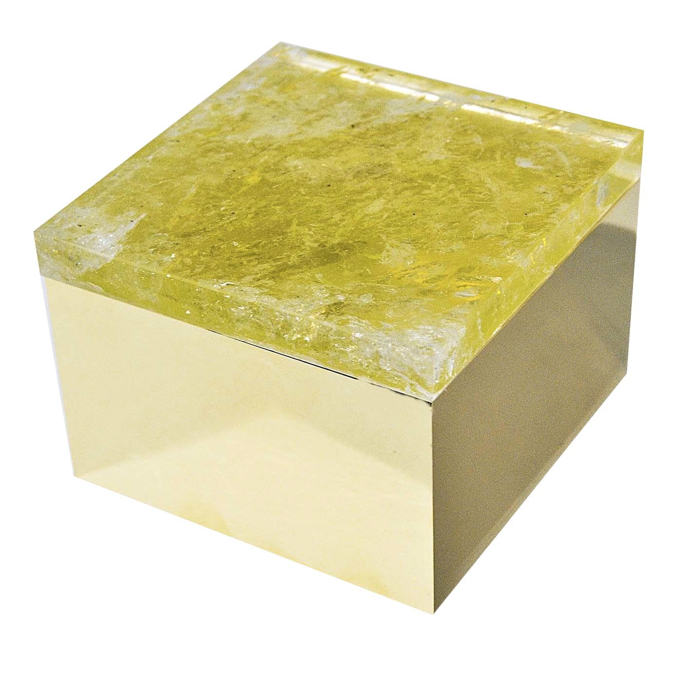 Yellow Quartz Brass Box