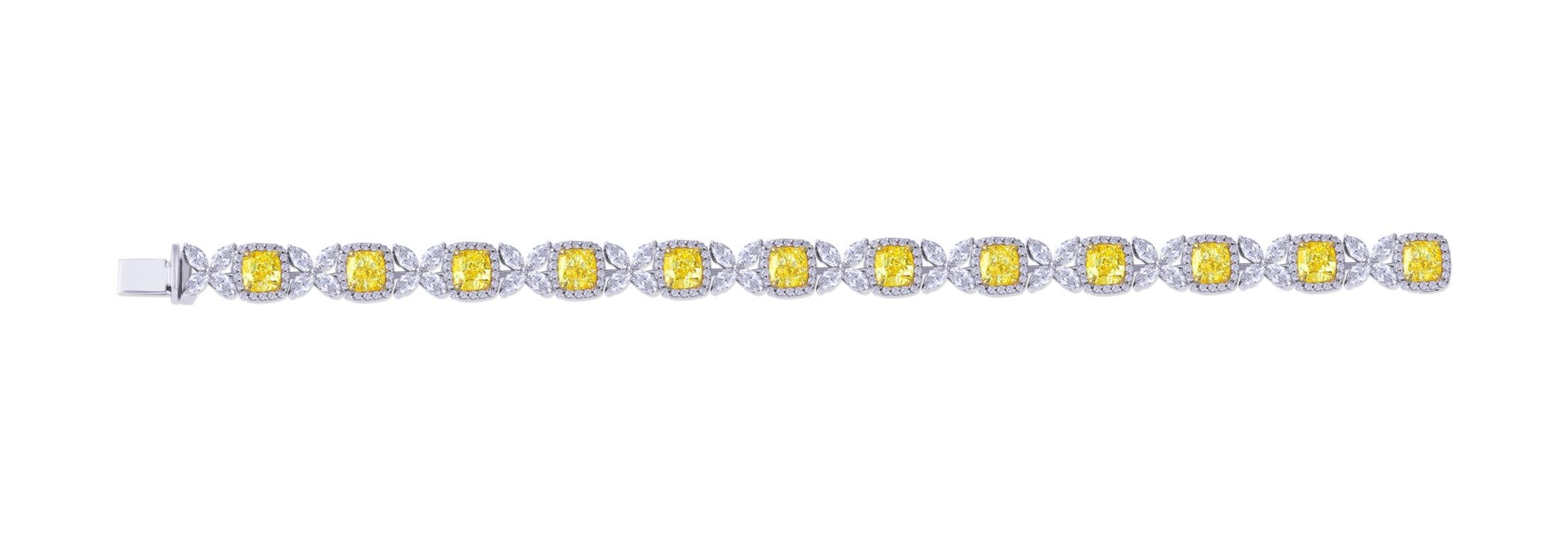 Made exclusively at the state of the art, P Hirani Jewelry Atelier, translating 40 years of experience into producing one of a kind fancy color diamond jewelry. 

Lustrous vintage inspired ,sun kissed Yellow radiant diamond & White marquise