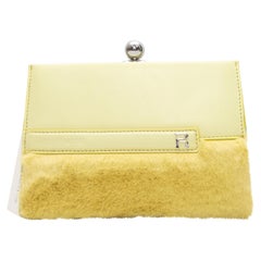 Mini sac jaune Ratio Et Motus en fausse fourrure et cuir