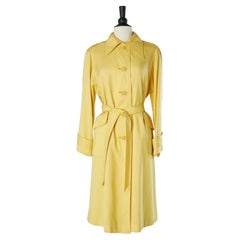 Yellow raw-silk coat COJANA For Harrods Circa 1970's 