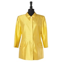 Yellow raw silk single breasted evening jacket Montana 