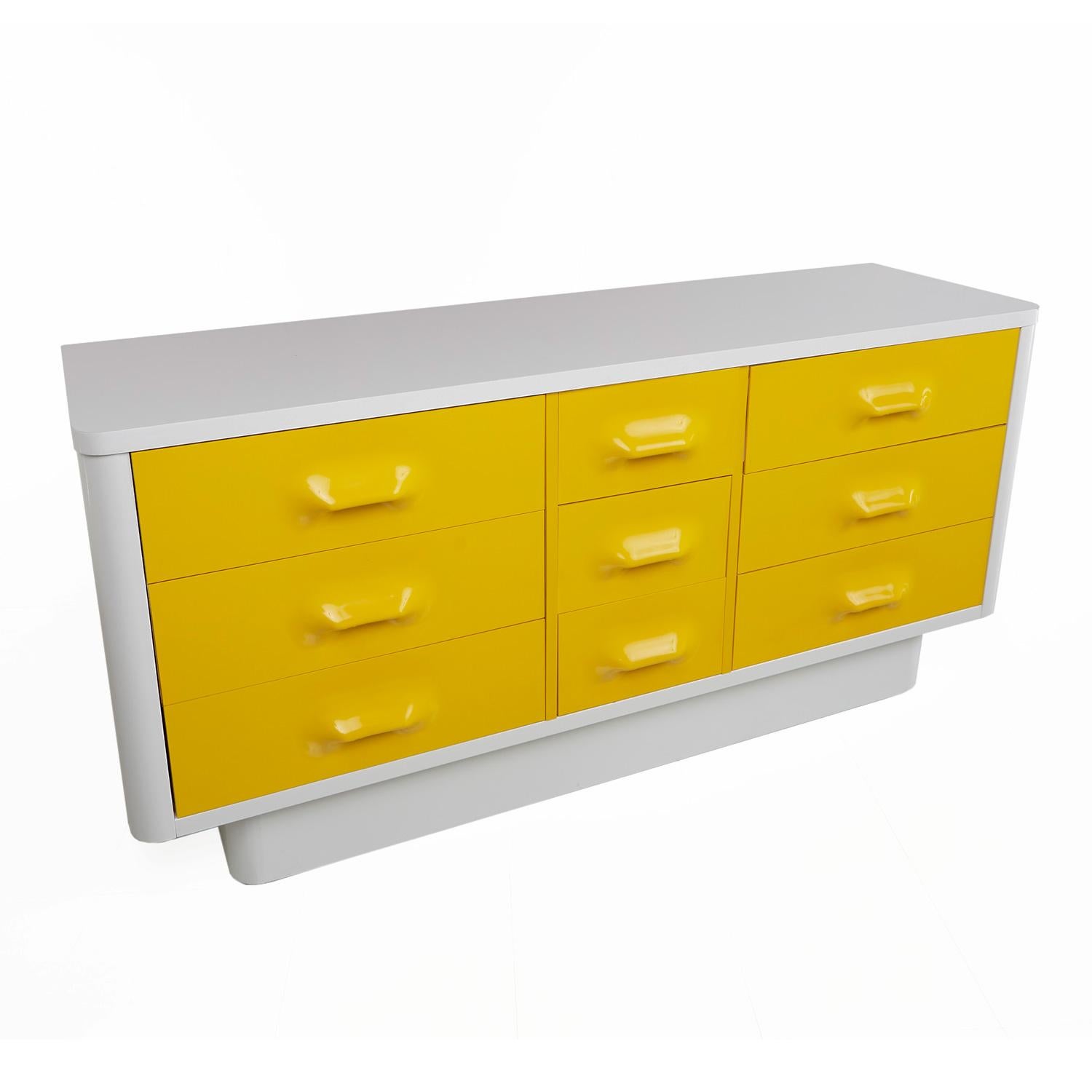 Yellow Raymond Loewy Inspired Chapter One Dresser by Broyhill Premier