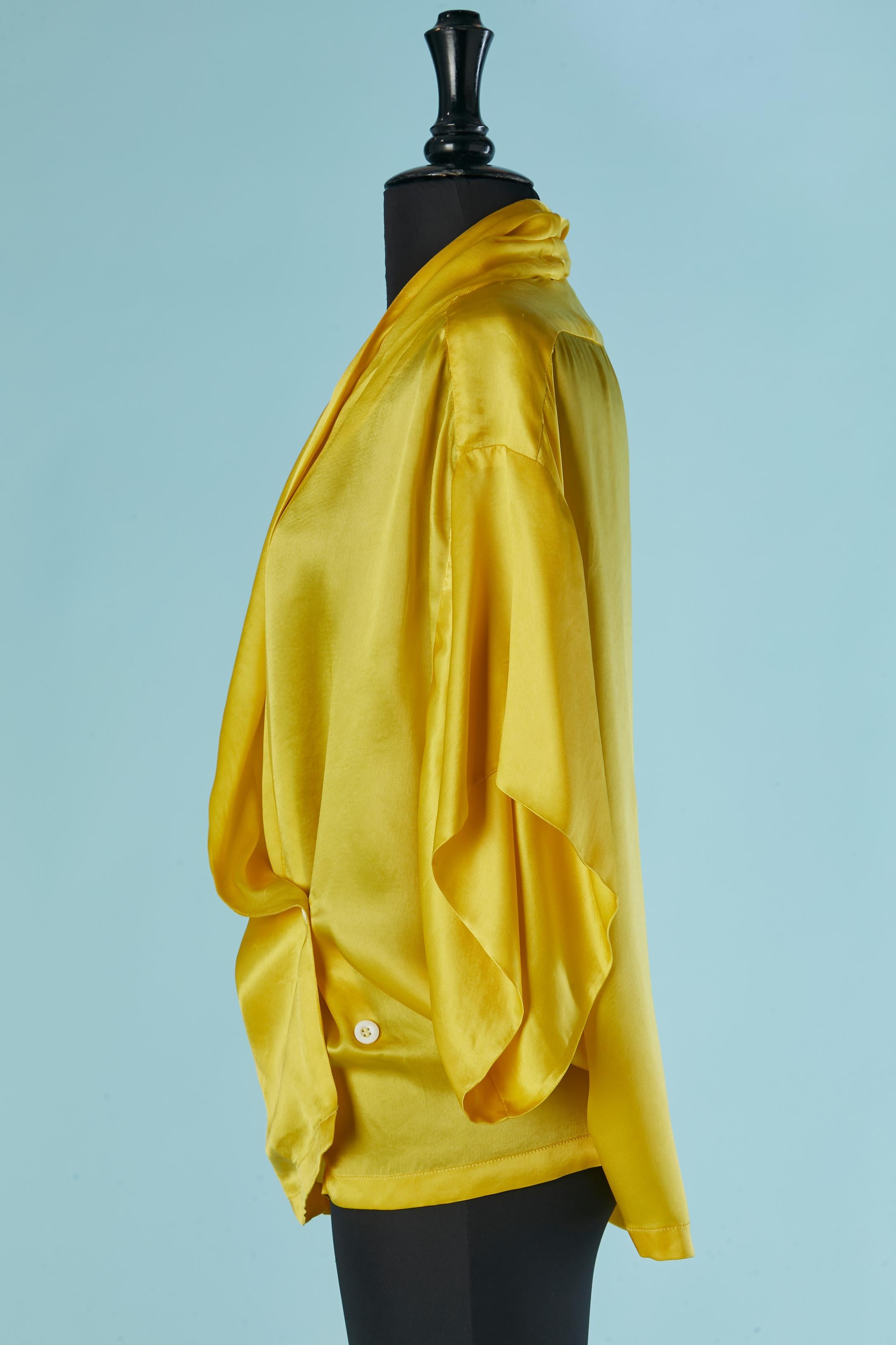Yellow rayon wrap shirt DRIES VAN NOTEN For Sale 1