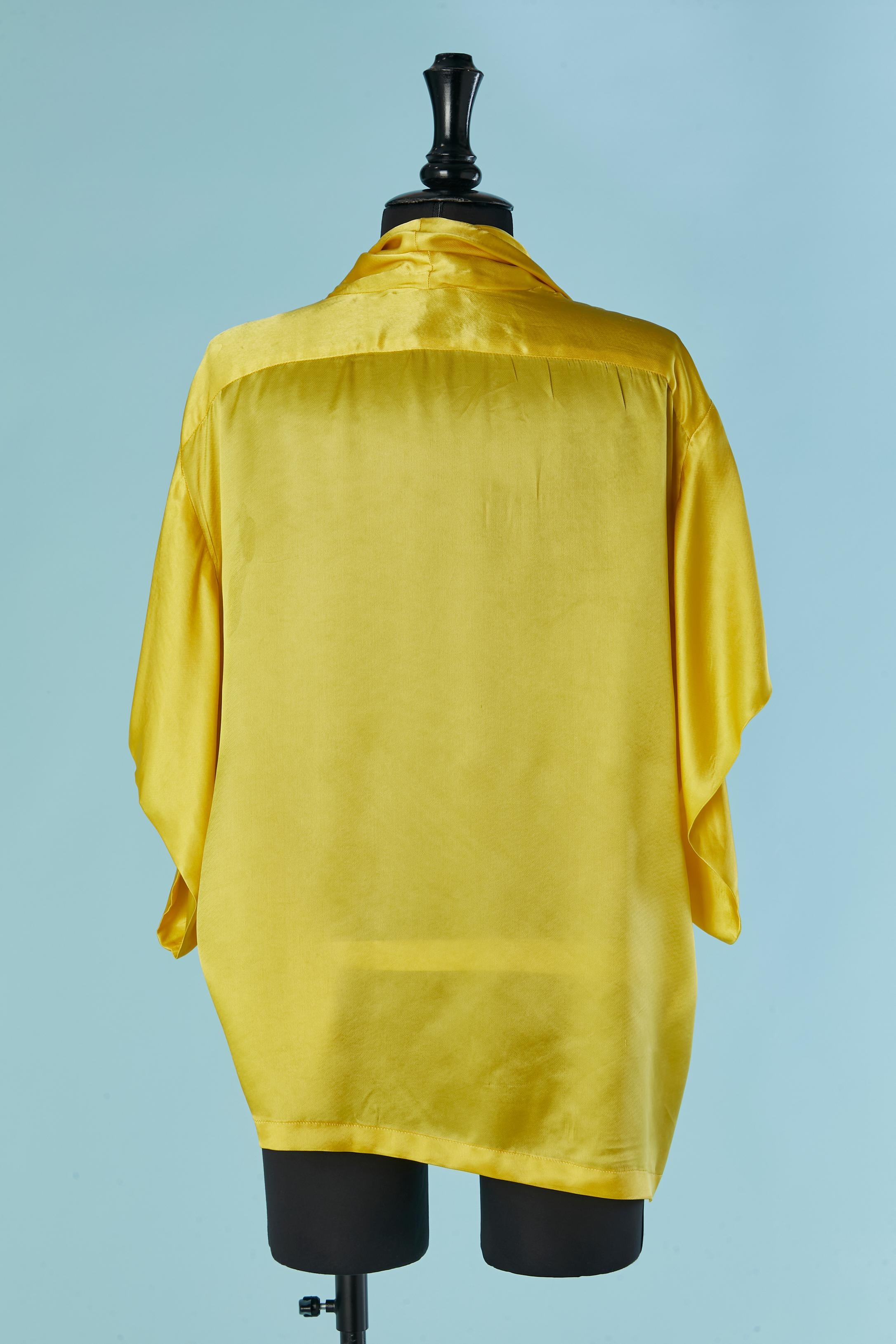 Yellow rayon wrap shirt DRIES VAN NOTEN For Sale 2