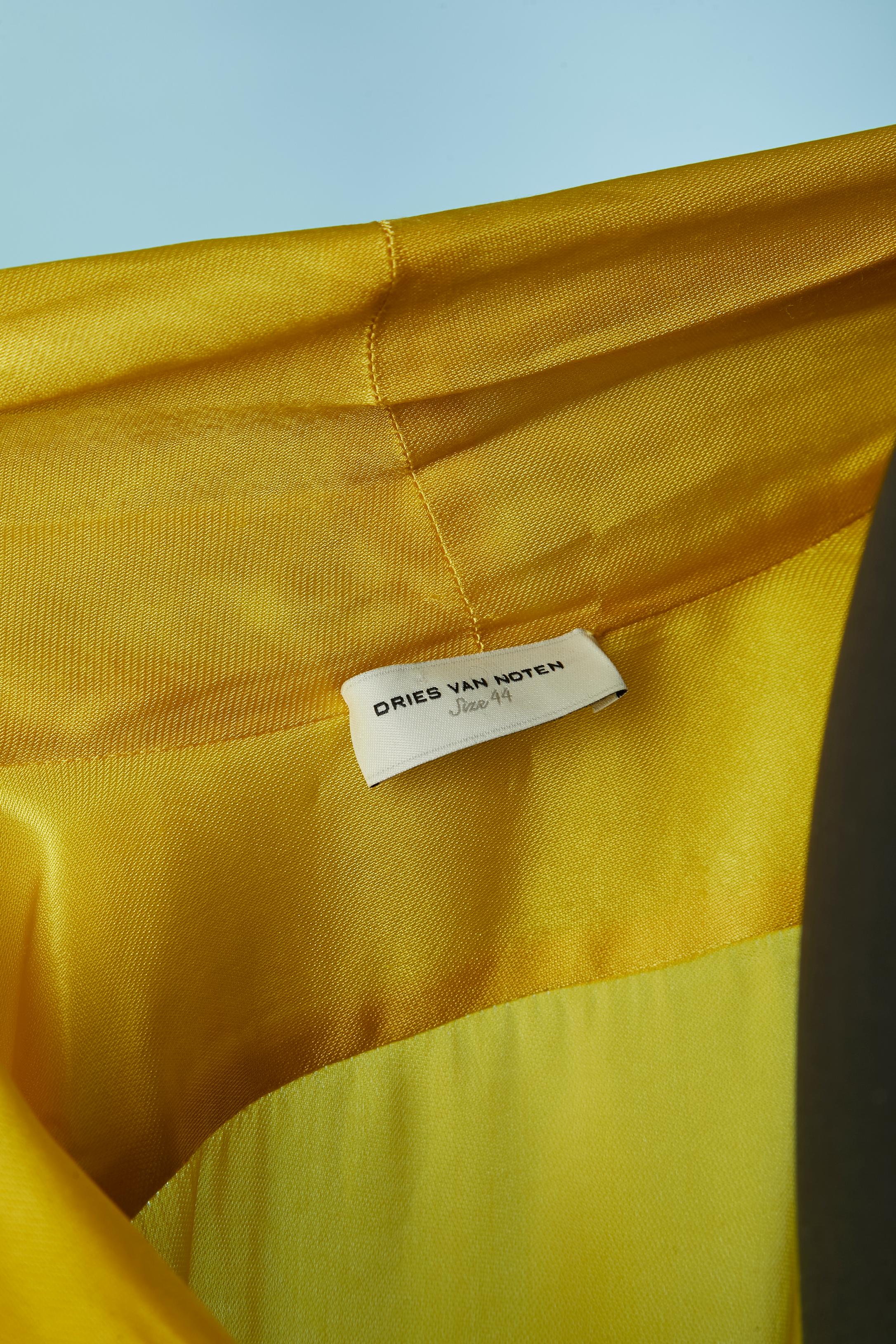 Yellow rayon wrap shirt DRIES VAN NOTEN For Sale 3