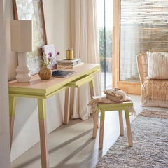 wooden handcrafted writing table, scandinavian design by E. Gizard Paris