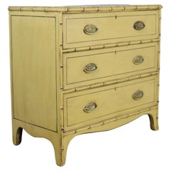 Antique Yellow Regency Faux Bamboo Chest of Drawers